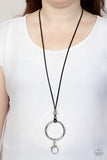 BLING Into Focus - Black Lanyard - Paparazzi Accessories Lanyard Bedazzle Me Pretty Mobile Fashion Boutique