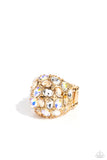 BLING Loud and Proud - Gold Ring - Paparazzi Accessories Ring Bedazzle Me Pretty Mobile Fashion Boutique