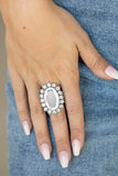 Bling Of All Bling - White Ring - Paparazzi Accessories Ring FS-Bedazzle Me Pretty Mobile Fashion Boutique