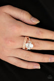 Bling Queen - Copper Ring - Paparazzi Accessories Ring Bedazzle Me Pretty Mobile Fashion Boutique