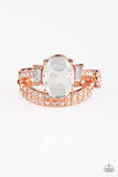 Bling Queen - Copper Ring - Paparazzi Accessories Ring Bedazzle Me Pretty Mobile Fashion Boutique
