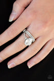 Bling Queen - White Ring - Paparazzi Accessories Ring Bedazzle Me Pretty Mobile Fashion Boutique