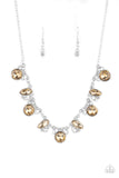 BLING to Attention - Brown Necklace - Paparazzi Accessories Necklace Bedazzle Me Pretty Mobile Fashion Boutique