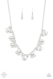 BLING to Attention - White Necklace - Paparazzi Accessories Necklace Bedazzle Me Pretty Mobile Fashion Boutique