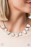 BLING to Attention - White Necklace - Paparazzi Accessories Necklace Bedazzle Me Pretty Mobile Fashion Boutique
