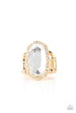 BLING to Heel - Gold Ring - Paparazzi Accessories Ring FS-Bedazzle Me Pretty Mobile Fashion Boutique