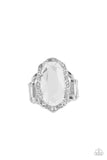 BLING to Heel - White Ring - Paparazzi Accessories Ring Bedazzle Me Pretty Mobile Fashion Boutique