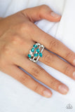 Blink Back TIERS - Blue Ring - Paparazzi Accessories Ring Bedazzle Me Pretty Mobile Fashion Boutique