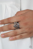 Blink Back TIERS - Silver Ring - Paparazzi Accessories Ring Bedazzle Me Pretty Mobile Fashion Boutique