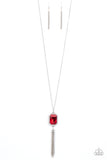 Blissed Out Opulence - Red Necklace - Paparazzi Accessories Necklace Bedazzle Me Pretty Mobile Fashion Boutique