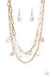 Blissful Ballad - Gold Necklace - Paparazzi Accessories Necklace Bedazzle Me Pretty Mobile Fashion Boutique