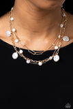 Blissful Ballad - Gold Necklace - Paparazzi Accessories Necklace Bedazzle Me Pretty Mobile Fashion Boutique