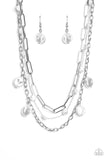 Blissful Ballad - White Necklace - Paparazzi Accessories Necklace Bedazzle Me Pretty Mobile Fashion Boutique