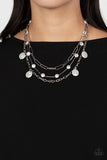 Blissful Ballad - White Necklace - Paparazzi Accessories Necklace Bedazzle Me Pretty Mobile Fashion Boutique
