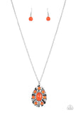 Blissfully Bohemian - Orange Necklace - Paparazzi Accessories Necklace Bedazzle Me Pretty Mobile Fashion Boutique