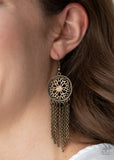 Blissfully Botanical - Brass Earrings - Paparazzi Accessories Earrings Bedazzle Me Pretty Mobile Fashion Boutique