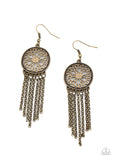 Blissfully Botanical - Brass Earrings - Paparazzi Accessories Earrings Bedazzle Me Pretty Mobile Fashion Boutique