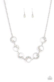 Blissfully Bubbly - White Necklace - Paparazzi Accessories Necklace Bedazzle Me Pretty Mobile Fashion Boutique