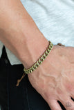 Blitz - Brass Mens Bracelet - Paparazzi Accessories Mens Bracelet Bedazzle Me Pretty Mobile Fashion Boutique