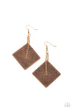 Block Party Posh - Copper Earrings - Paparazzi Accessories Earrings Bedazzle Me Pretty Mobile Fashion Boutique