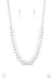 Block Party Princess - White Necklace - Paparazzi Accessories Necklace Bedazzle Me Pretty Mobile Fashion Boutique