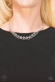 Block Party Princess - White Necklace - Paparazzi Accessories Necklace Bedazzle Me Pretty Mobile Fashion Boutique
