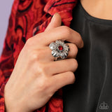 BLOOM BLOOM Pow - Red Ring - Paparazzi Accessories Ring Bedazzle Me Pretty Mobile Fashion Boutique