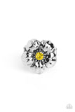 BLOOM BLOOM Pow - Yellow Ring - Paparazzi Accessories Ring Bedazzle Me Pretty Mobile Fashion Boutique