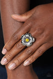 BLOOM BLOOM Pow - Yellow Ring - Paparazzi Accessories Ring Bedazzle Me Pretty Mobile Fashion Boutique