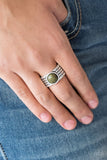 Blooming Badlands - Green Ring - Paparazzi Accessories Ring Bedazzle Me Pretty Mobile Fashion Boutique