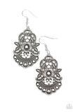 Blooming Bora Bora - Silver Earrings - Paparazzi Accessories Earrings Bedazzle Me Pretty Mobile Fashion Boutique