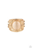 Blooming Enchantment - Gold Ring - Paparazzi Accessories Ring Bedazzle Me Pretty Mobile Fashion Boutique