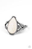 Blooming Oasis - White Bracelet - Paparazzi Accessories Bracelet Bedazzle Me Pretty Mobile Fashion Boutique