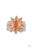 Blossoming Sunbeams - Orange Ring - Paparazzi Accessories Ring Bedazzle Me Pretty Mobile Fashion Boutique