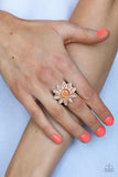 Blossoming Sunbeams - Orange Ring - Paparazzi Accessories Ring Bedazzle Me Pretty Mobile Fashion Boutique