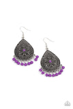 Blossoming Teardrops - Purple Earrings - Paparazzi Accessories Earrings Bedazzle Me Pretty Mobile Fashion Boutique