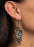 Blushing Blooms - Copper Earrings - Paparazzi Accessories Earrings Bedazzle Me Pretty Mobile Fashion Boutique