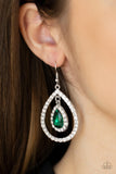Blushing Bride - Green Earrings - Paparazzi Accessories Earrings Bedazzle Me Pretty Mobile Fashion Boutique