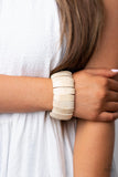 Boardwalk Bonanza - White Bracelet - Paparazzi Accessories Bracelet Bedazzle Me Pretty Mobile Fashion Boutique