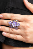 Boastful Blooms - Purple Ring - Paparazzi Accessories Ring Bedazzle Me Pretty Mobile Fashion Boutique