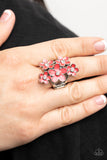Boastful Blooms - Red Ring - Paparazzi Accessories Ring Bedazzle Me Pretty Mobile Fashion Boutique