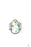 Bodacious Babe - White Ring - Paparazzi Accessories Ring Bedazzle Me Pretty Mobile Fashion Boutique