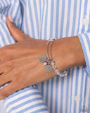 Bodacious Beacon - White Bracelet - Paparazzi Accessories Bracelet Bedazzle Me Pretty Mobile Fashion Boutique