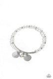 Bodacious Beacon - White Bracelet - Paparazzi Accessories Bracelet Bedazzle Me Pretty Mobile Fashion Boutique