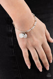 Bodacious Beacon - White Bracelet - Paparazzi Accessories Bracelet Bedazzle Me Pretty Mobile Fashion Boutique