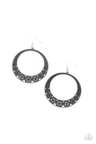 Bodaciously Blooming - Black Earrings - Paparazzi Accessories Earrings Bedazzle Me Pretty Mobile Fashion Boutique