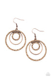 Bodaciously Bubbly - Copper Earrings - Paparazzi Accessories Earrings Bedazzle Me Pretty Mobile Fashion Boutique