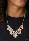Bohemian Banquet - Brown Necklace - Paparazzi Accessories Necklace Bedazzle Me Pretty Mobile Fashion Boutique