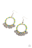 Bohemian Beach Blast - Green Earrings - Paparazzi Accessories Earrings Bedazzle Me Pretty Mobile Fashion Boutique