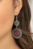 Bohemian Bedazzle - Red Earrings - Paparazzi Accessories Earrings Bedazzle Me Pretty Mobile Fashion Boutique